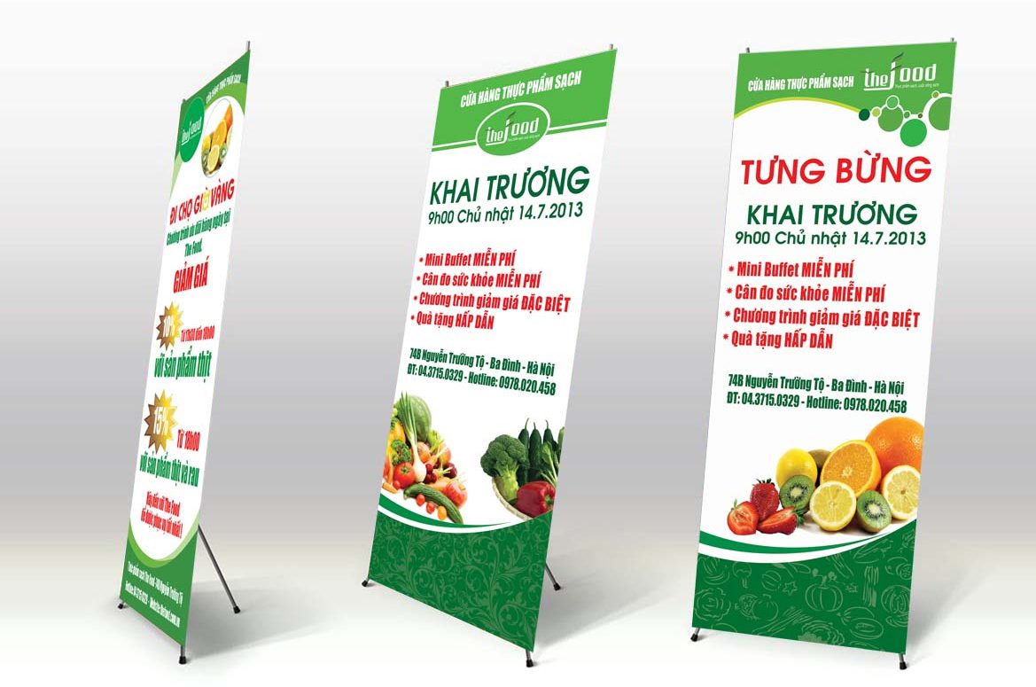 In và thiết kế standee dành cho triển làm, shop, cửa hàng tại quận Hà Đông